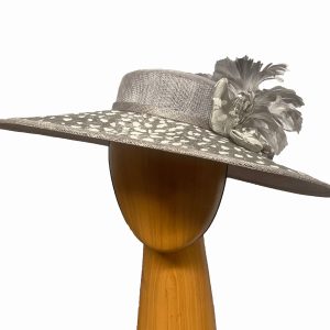 Silver grey ivory hat