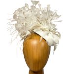 ava white bridal feathered fascinator