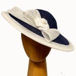 Navy White Briton fascinator
