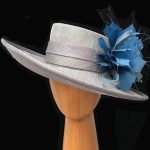 steel blue feathers hat