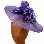 Purple flowers freeform fascinator