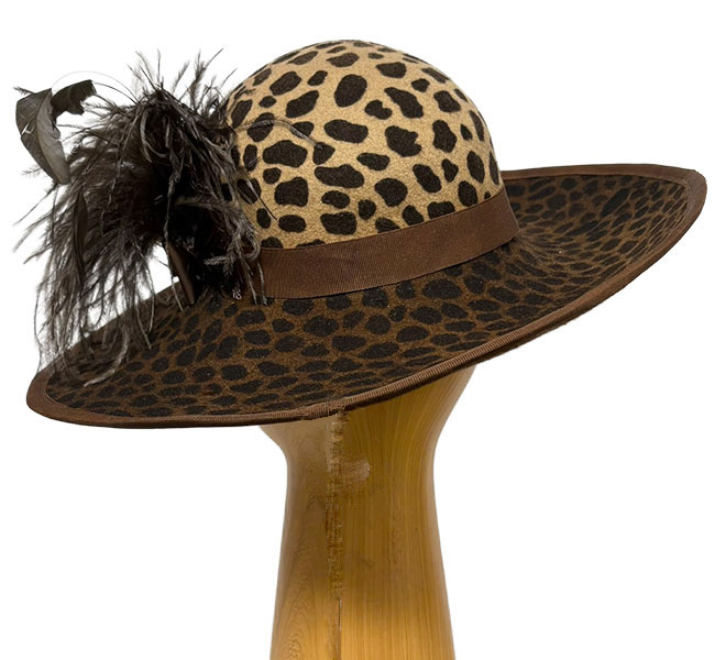 leopard print wool hat