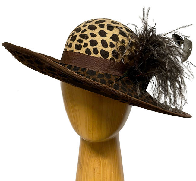 leopard print wool hat