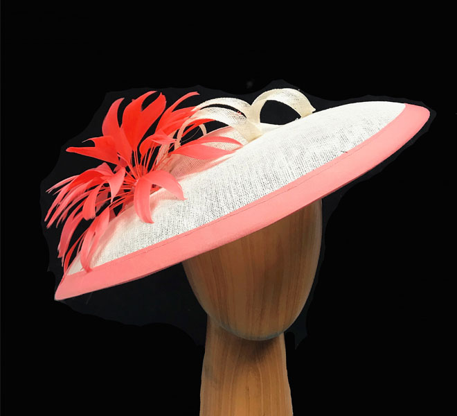 peach ivory saucer fascinator