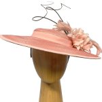 Peach-Flower-feathers-fascinator