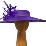 purple buntal feathers hat