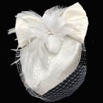 white satin bridal fascinator