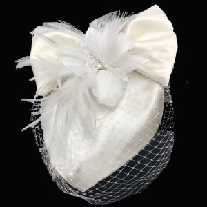 white satin bridal fascinator