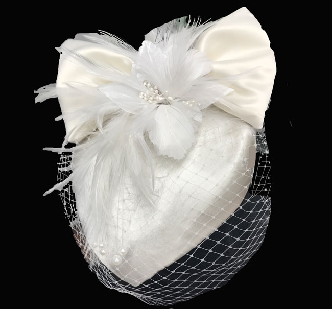 white satin bridal fascinator