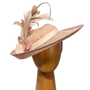 blush feathers petal fascinator
