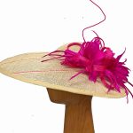XL Ivory Pink Striped Fascinator