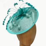 medium aqua feather fascinator
