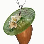 Lime green windowpane fascinator