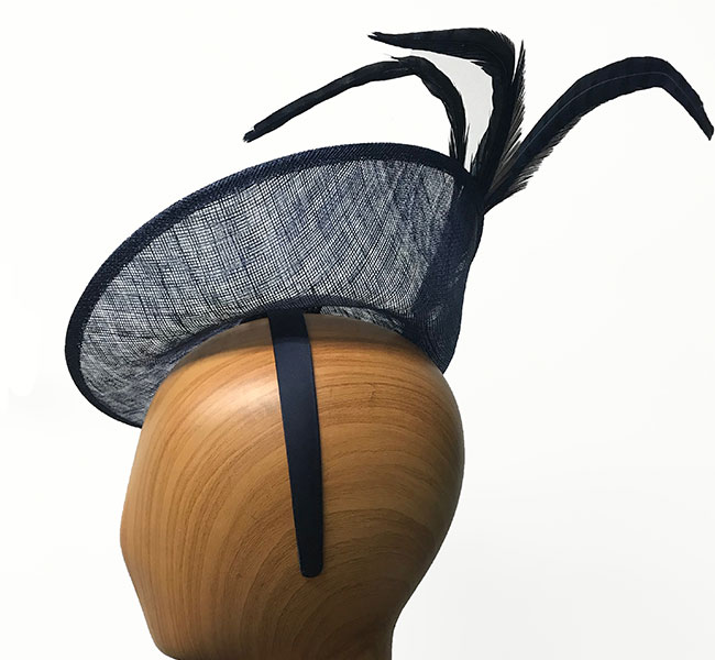 Navy white lily fascinator