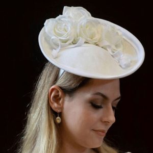 white ivory flowers fascinator