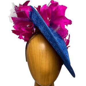 royal fuchsia feathers fascinator